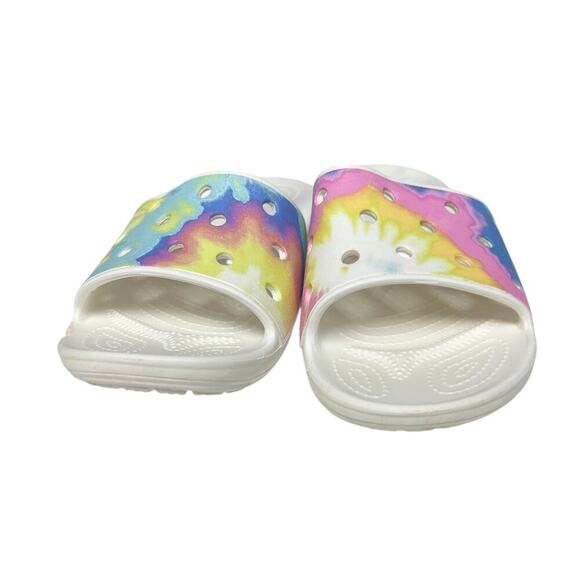 Crocs Unisex Classic Slide Open Toe Sandals Tie-Dye Size M6 W8 - Picture 2 of 11